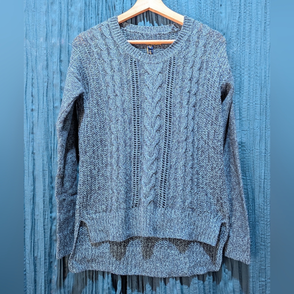 Prince & Fox Women's Blue Cable Knit Sweater Size Small